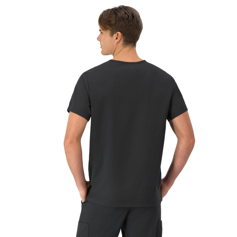Hanes Men's Scrubs Healthcare Top, Moisture-Wicking Stretch Scrub Shirts for Men, Odor Control Large New Ebony