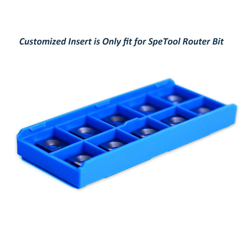SpeTool 10pcs Square Carbide Inserts Replacement Cutter for Surfacing Router Bit (10mmx10mm, 2.2mm Thick), 30 Degree Cutting Angle