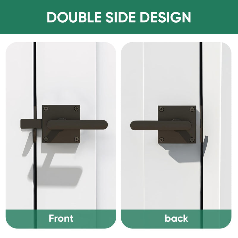 JUBEST Gate Latch, Heavy Duty Swinging Gate Latches Double Sided Gate Hardware for Right Inswing Door, Widely Used on Outdoor Fence, Wooden Gates, Pool Gate, Backyard Gate GL01-R