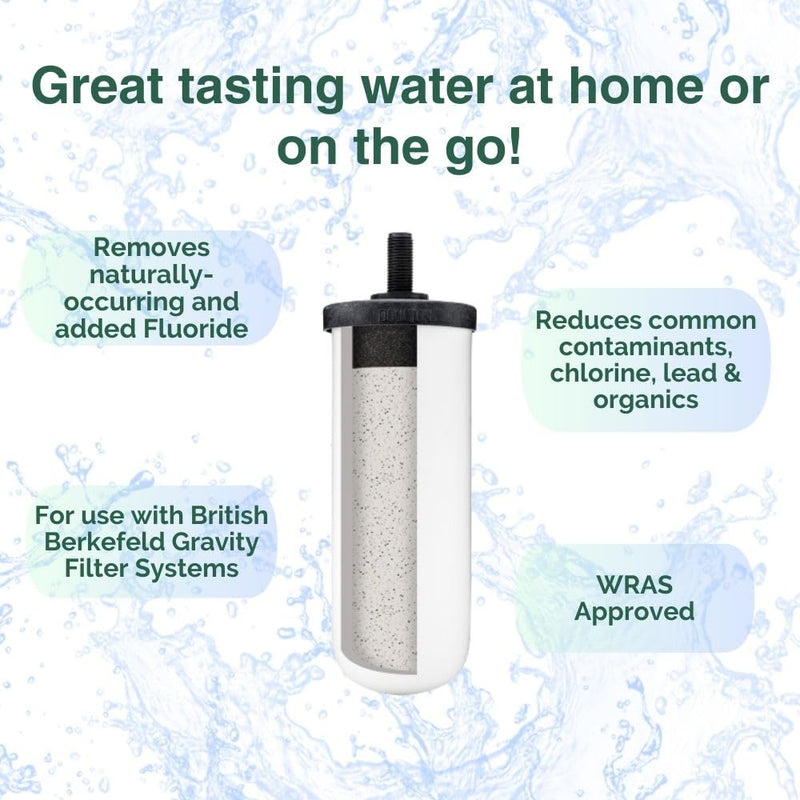 British Berkefeld Doulton Ultra Fluoride Ceramic Drinking Water Filter Cartridge W9120133 for All Gravity Water Filter Systems