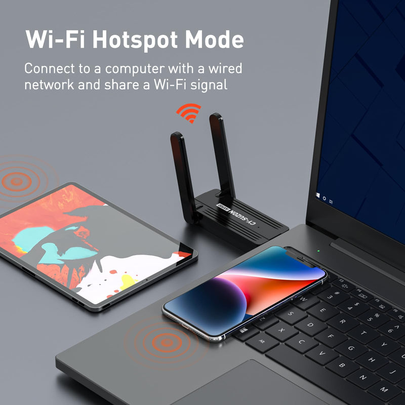 WiFi Adapter for Desktop PC, AX900 USB WiFi 6 Adapter with 5GHz/2.4GHz Dual Band, Bulit-in Driver for Windows 10/11 (AX900)