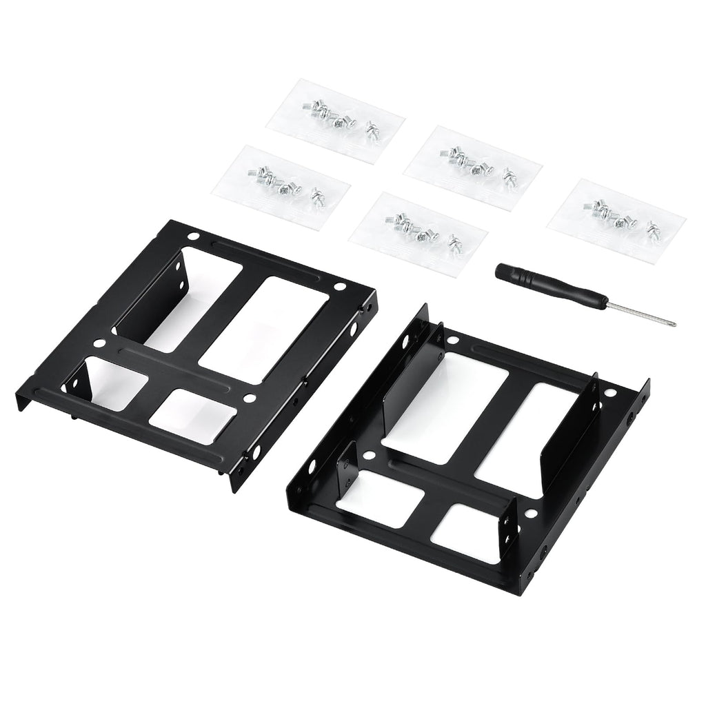 ELUTENG Double-Deck HDD SSD Mounting Bracket 2Pack 2.5" to 3.5" Hard Drive Adapter SSD Bracket Metal SSD HDD Holder with Mounting Screws Hard Drive Bay Mounting Bracket for PC