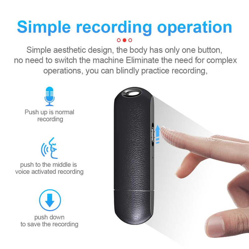 USB Voice Recorder, 96H Long Time Digital Audio Recorder, Portable USB Flash Drive & MP3 Player Audio Device for Meeting, Interview, Lecture