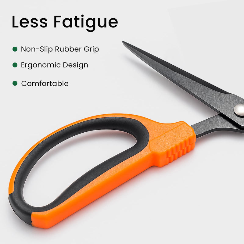 GROWNEER 6 Packs Trimming Scissors Teflon Coated Non Stick Blades Pruning Shears Gardening Hand Pruning Snips with Straight Stainless Steel Precision Blade 6.0