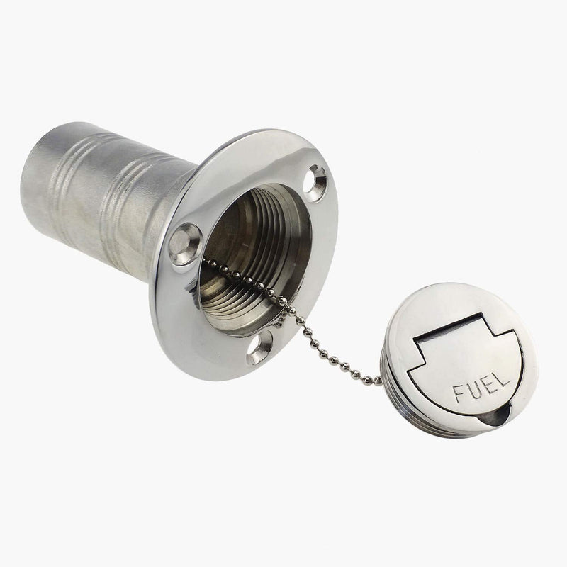 ISURE MARINE 1-1/2"(38mm) Boat Gas/Fuel/Diesel/Water/Waste Deck Fill/Filler with Keyless Cap 1-1/2" Marine Mirror- Polished 316 Stainless Steel Hardware for Boat Yacht Caravan FUEL 1-1/2"