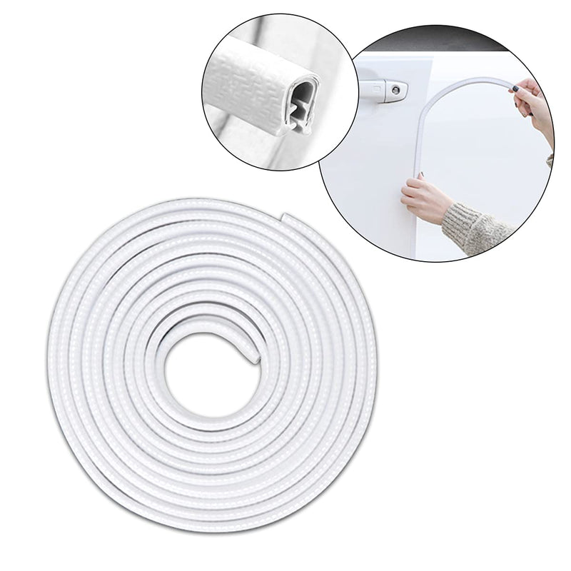 Car Door Edge Guards, 32Ft Universal Rubber Seal Protector U Shape Edge Trim Car Door Edge Protection for Most Car, Aluminum Boat Edge Guards White