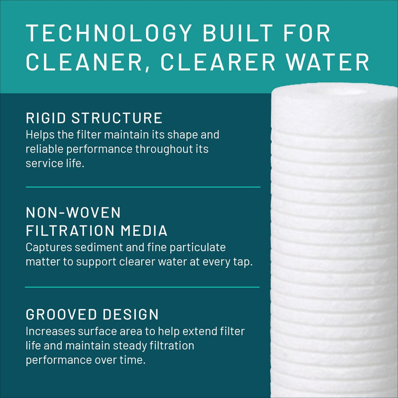 3M Aqua-Pure AP110 2-Pack Whole House Replacement Water Filter Cartridges, 5 Micron Sediment Reduction, for use with AP11T or AP101T Housing AP110 (2-pack), 5 micron sediment