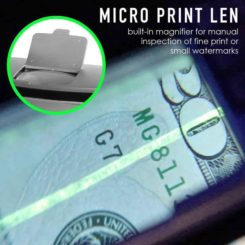 Nadex V27 Desktop UV Counterfeit Detector with Micro Print Magnifier - Verifies Bank Notes, Checks, Passports, Credit Cards - Ultraviolet/Magnetic/Infrared Sensor for Fake Detection
