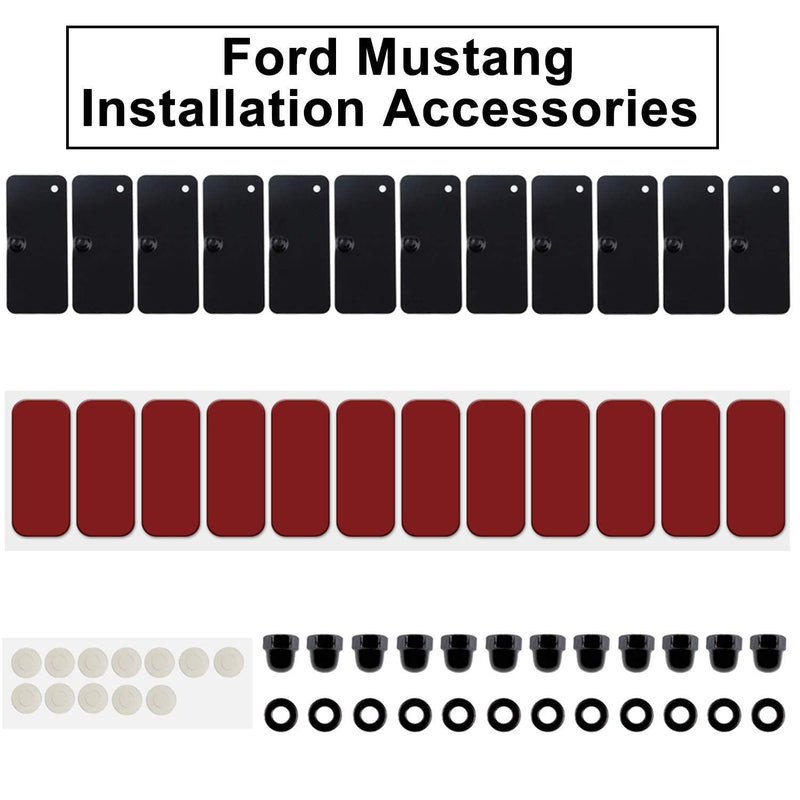 E-cowlboy Rear Window Louvers Hardware Kits Installation Accessories with Double Sided Mounting Tape 3M for Ford Mustang Dodge Challenger Camaro（12pcs）