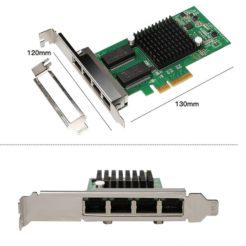 4-Port Gigabit Ethernet Converged Network Adapter (NIC) with Intel I350 Chip | Ethernet PCI Express NIC Network Card | Quad Copper RJ45 Ports | PCI Express 2.1 X4 | Compare to Intel I350-T4