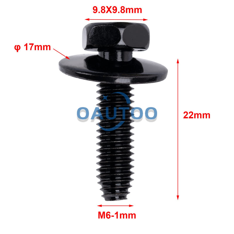 10Sets M6-1.0 Bolts & U-Nuts (Pack of 2) M6-1.0 (Pack of 2)