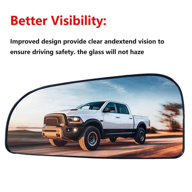 68067731AA Passenger Side Mirror Tow Lower Glass Replacement For 2010-2020 Dodge Ram 1500 2500 3500 4500 5500 - For Ram 1500 2500 3500 4500 5500 Side Tow Mirror Glass With Rear Holder Passenger Side (Right)