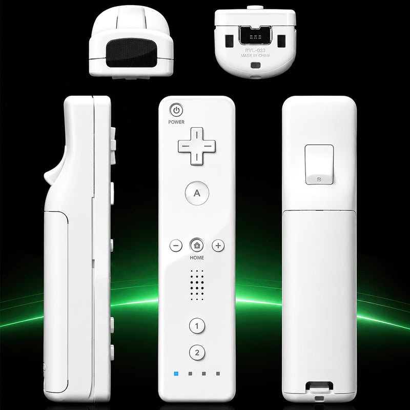 NSTNEFD Remote Controller for Wii & Wii U | Remote with Silicone Case and Wrist Strap (2 Pack, White)