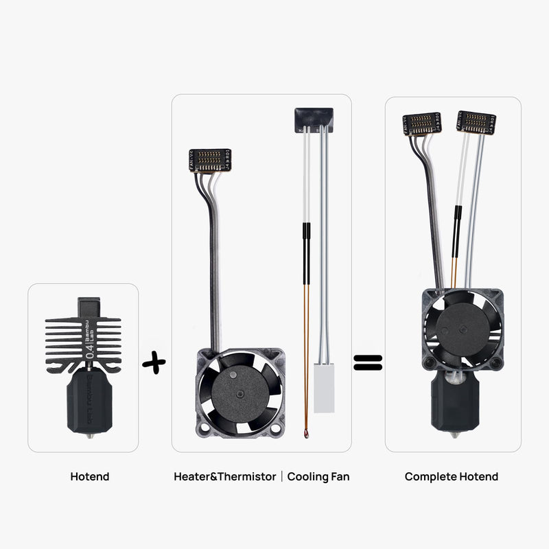 Bambu Lab P1P/P1S Hotend Complete Kit – Full Assembly Hardened Steel Nozzle with Ceramic Heater, 0.4mm Nozzle, Cooling Fan & Heating Block | Bambu P1S Hotend Replacement for 3D Printing 1