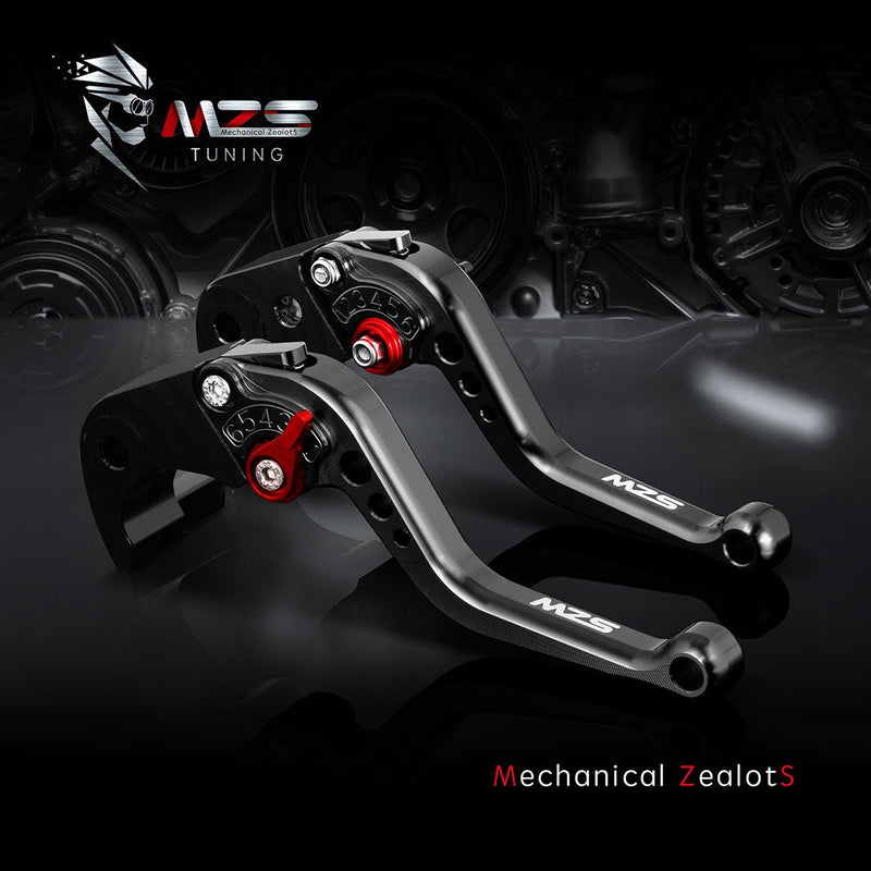 MZS Black Motorcycle Brake Clutch Levers Adjustable Short Compatible with GROM MSX125 14-25 | CBR250R 11-15 | CBR300R CB300F 14-22 | CB300R 18-24 | CBR500R CB500F CB500X 13-21 | Monkey 18-24 GROM/CBR250R/CBR300R/CBR500R/CB500F