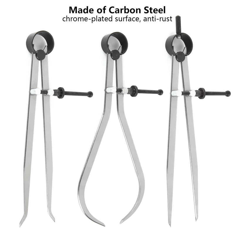  [AUSTRALIA] - Acrux7 3Pcs 8 Inch Long Spring Caliper Set, Carbon Steel Outside Divider Caliper Compass, Calipers Measuring Tool for Wood Turning Lathe Projects