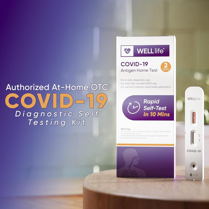 WELLlife Covid-19 Antigen Home Test, Covid Tests for Home Result in 10 Minutes Covid Rapid Testing Kit FDA Authorized, 2 Tests 2T