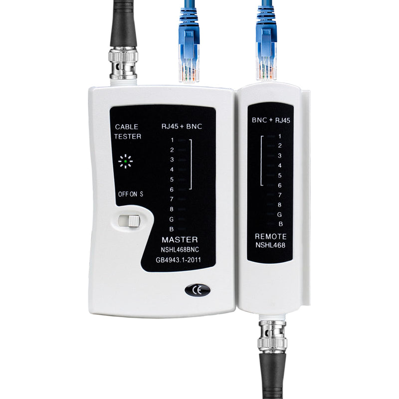 Coaxial Coax Cable Tester Portable BNC RJ59 RJ45 cat5 cat5e cat6 cat6a UTP Wire Test Tool Continuity Checker Ethernet Network Cable Tester