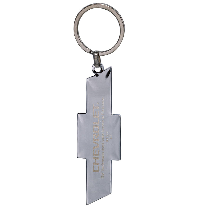 Plasticolor 004577R01 Chevrolet Textured Black and Chrome Bowtie Enamel Key Chain