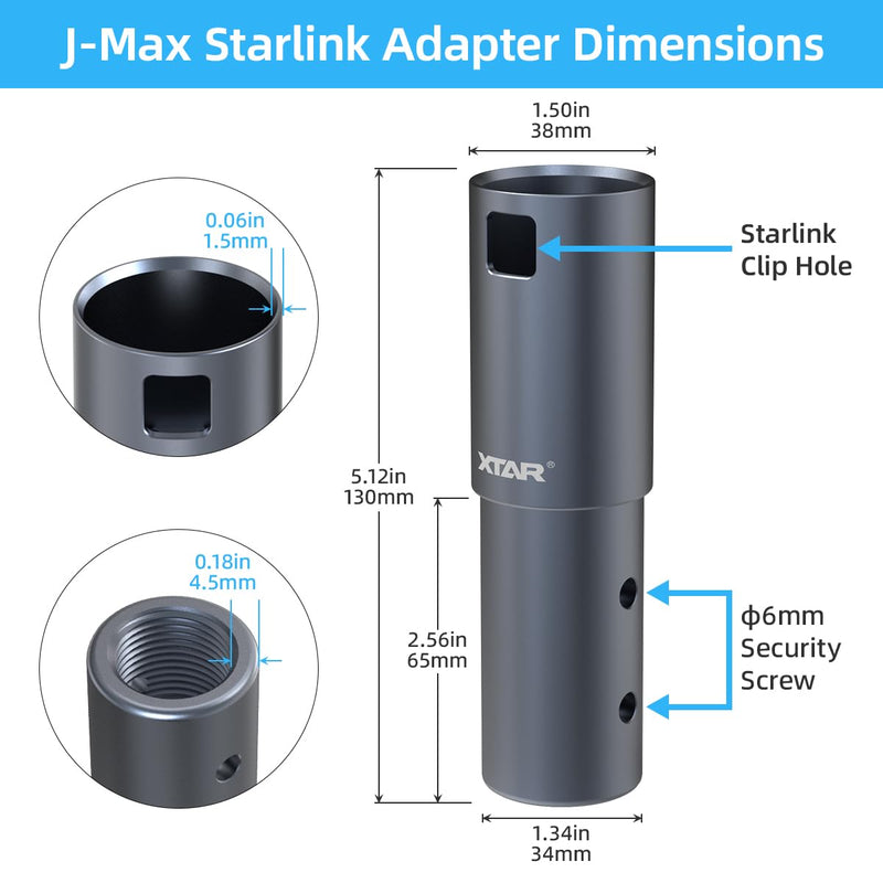 Starlink Mounting Kit,Starlink Pipe Mount Adapter,Aluminum Alloy Starlink Pole Mount for V2 Rectangular Starlink Satellite Dish Antenna,for Starlink,TV Mast and Satellite Mast