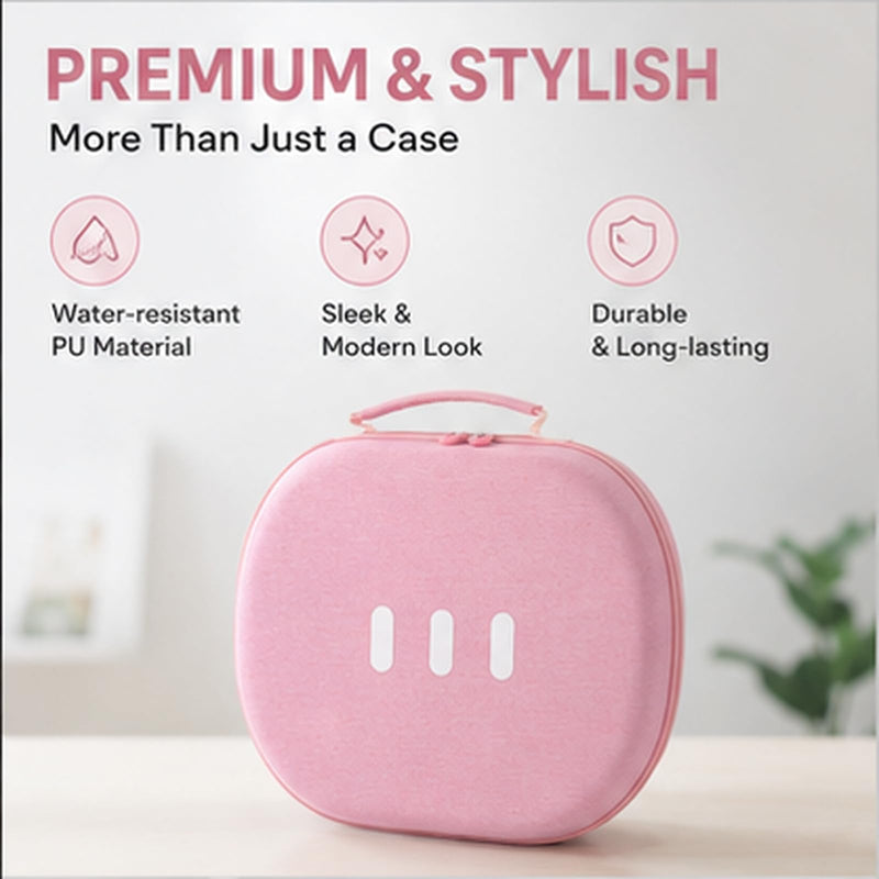 Comecase Hard Carrying Case for Meta Quest 3 and Quest 3S, Pink | Pre-Cut Foam, Mesh Pocket, Handle and Detachable Shoulder Strap, Organize Headset, Controllers and Accessories, case only