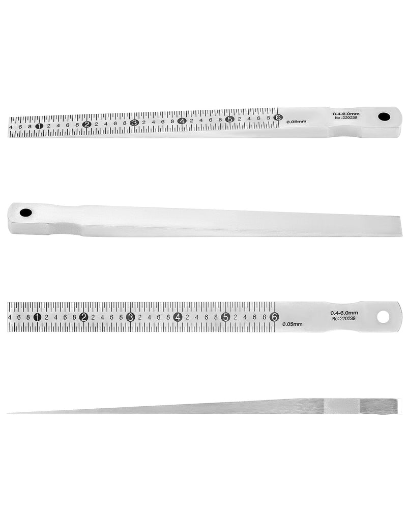 QWORK Taper Gauge Gap Gage Welding Wedge Feeler Gauge Gap Feeler Wedge Gauge Gap Hole Measure Tool 0.4-6mm - Carbon Steel with Chrome Plating