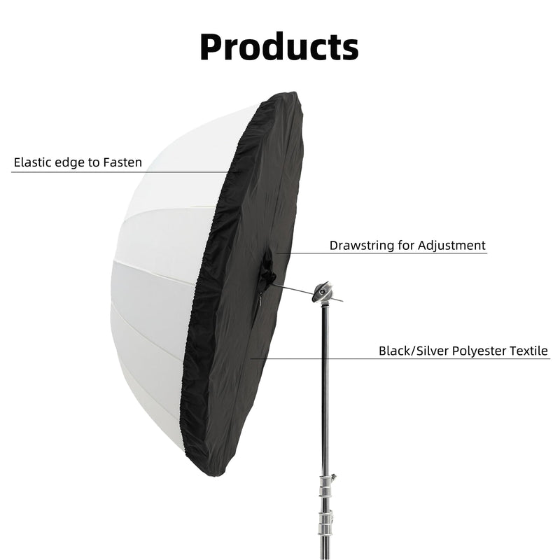 Godox DPU-165BS 165cm 65" Photography Umbrella Diffuser Soft Cloth (Umbrella not Included) Compatible with 65" Photo Umbrella Photo Studio Flash Speed Light （Black/Silver） 65inch/165cm Black/Silver