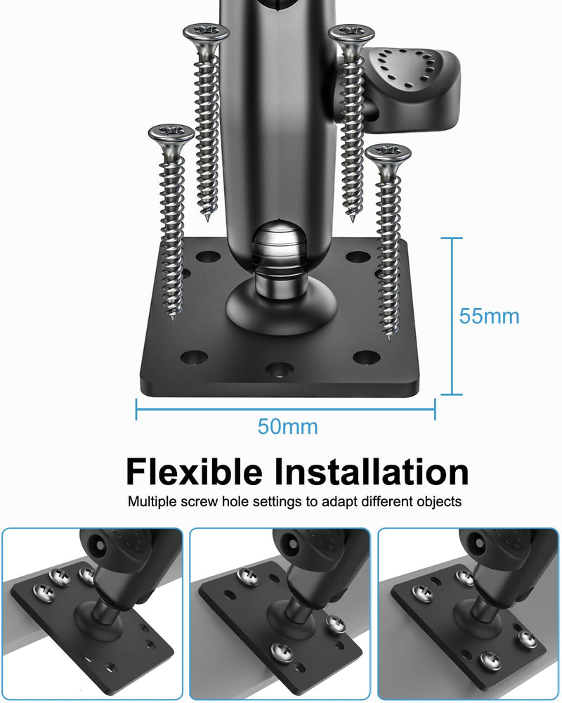 woleyi Anti Theft Security Tablet Wall Mount, Metal 360° Rotation Tablet Holder Stand with Lock and Key, Compatible with iPad Pro 13, Air, Samsung Galaxy Tabs, Surface Pro, Go, Fire HD, 9-14" Devices