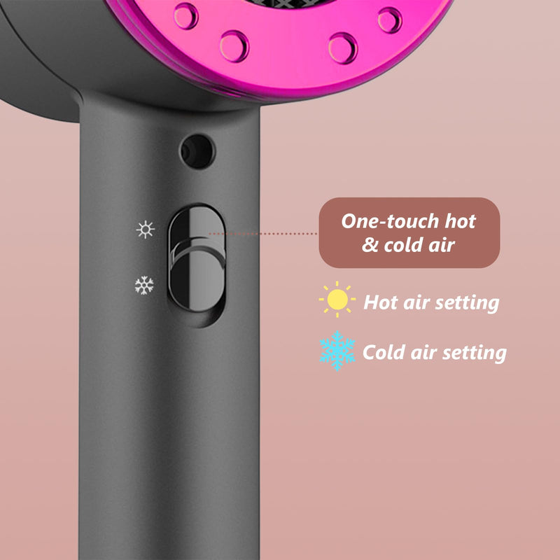 Flintronic 2000W Powerful Ionic Dryer, Hair Dryer with Diffuser & Concentrator, 2 Speed 3 Heat Settings, Fast Dry for Multi Women Man Hairstyles (3 Nozzles&3 Comb Included) Grey-new