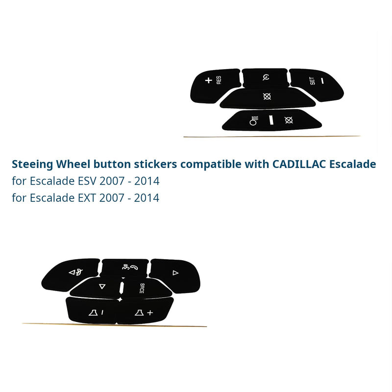 Steeing Wheel Dash Button Repair Kit Stickers Decals Compatible with Cadillac Escalade ESV EXT 2007 2008-2014 SteeringWheel13