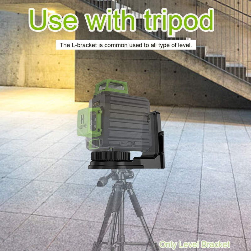 L-Shape Laser Level Adapter, Multifunctional Magnetic Pivoting Base, 360 Degree Adjustable, Support with 1/4" and 5/8" Thread
