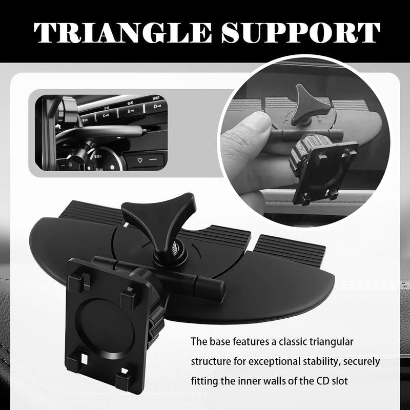 2026 New CD Slot Mount for Carplay Screen,Upgraded CD Mount for Carplay Screen GPS Display with 360° Adjustable,Non-Slip Carplays CDs Mounts Car Accessories for 7"-10.5" Display | 360° adjustable angle，Durable nylon material，Universal compatibility，Eas...