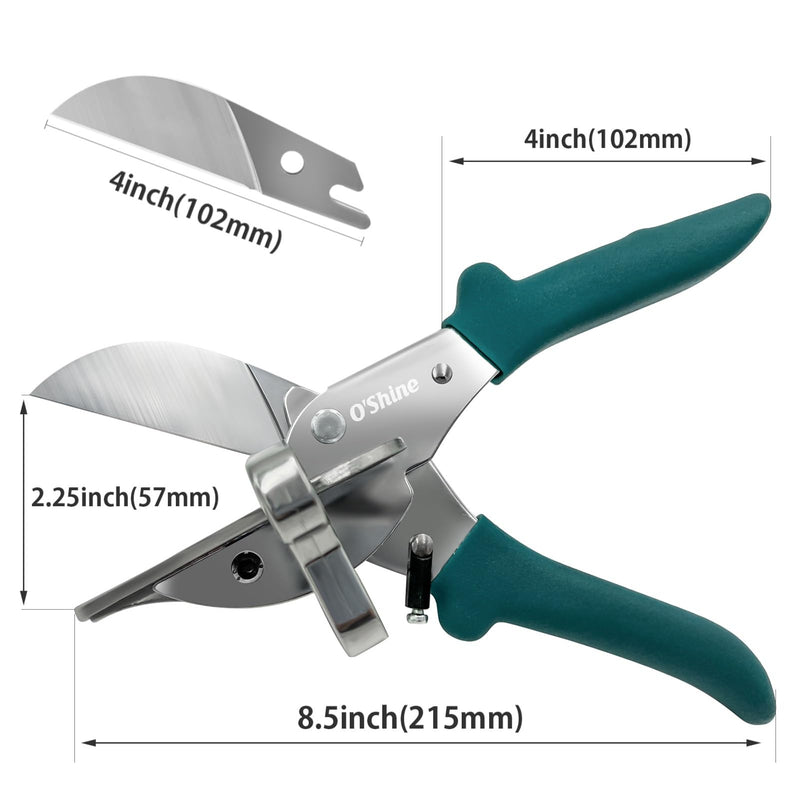 O’Shine 22.5 Degree Miter Shears For Angular Cutting Molding Wood Crafting, Quarter Round Cutting Tool Shoe Molding Cutters, Multi Angle Miter Shear Cutter Trim Cutter Hand Tool, w/ 1pc Extra Blade