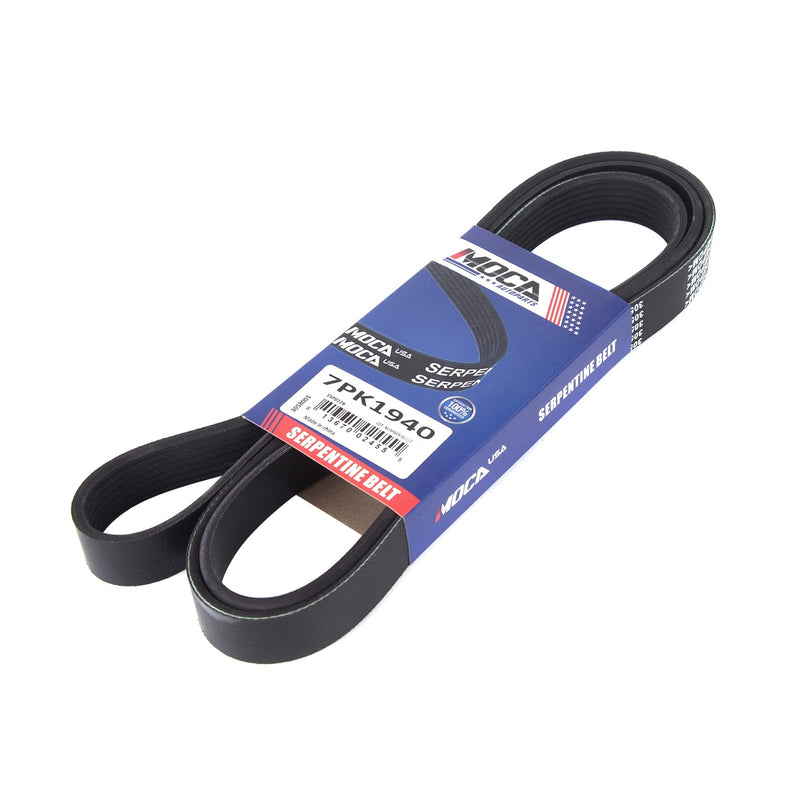 MOCA 7PK1940 EPDM Serpentine Belt fits 2007-2009 for Scion tC 2.4L, 2004-2006 for Toyota Solara 2.4L 2362CC l4 Gas DOHC, 2004-2006 for Toyota Camry 2.4L 2362CC l4 Gas DOHC 1