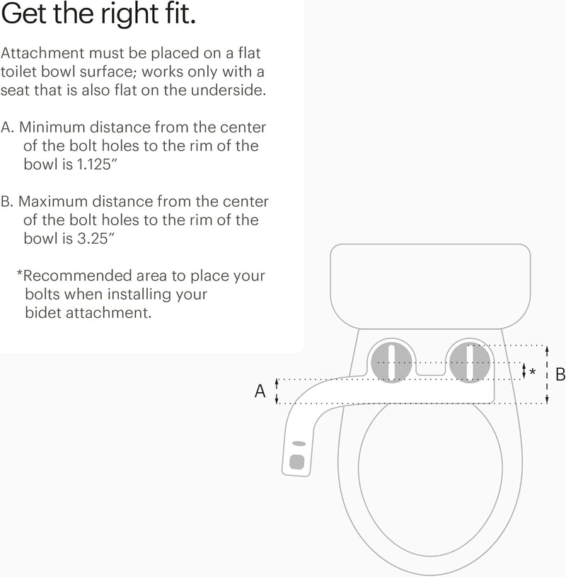 Brondell FSP-250 FreshSpa Thinline Precision Essential Bidet Attachment for Toilet Seats with Adjustable Water Pressure, Side Arm Control, Thin Profile, White (Dual Nozzles) Dual Nozzle