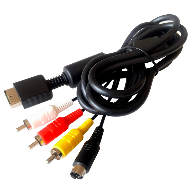 5.9Ft S Video AV Cable for PS3/ PS2/PS1，Compatible with PS1/2/3 | 5.9Ft S-Video Audio Video TV Cord Compatible with PlayStation 1/2/3.Clear audio and video.Plug and play, no setup.