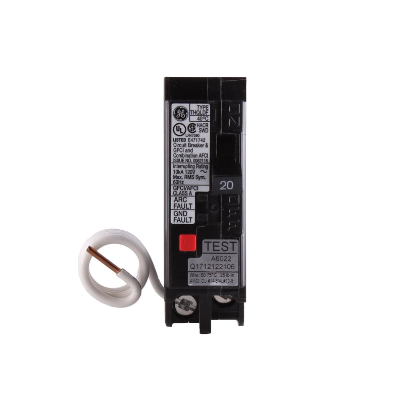 ABB Q-Line® THQL1120DF 20 Amp 1-Pole Dual Function Circuit Breaker • 20 Amp Single Pole 120 VAC AFCI/GFCI Breaker • Dual Function Ground Fault Circuit Interrupter • Plug-in Mount Type
