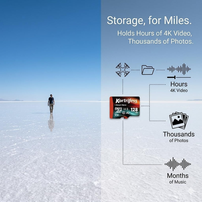 2-Pack 128G Micro SD Card, microSDXC TF Card UHS-I Memory Card | Read Speed 120MB/s, Class 10, C10, U3, A2, V30 for DSLR Camera 4K UHD Full HD Video Recording (2 Pack)