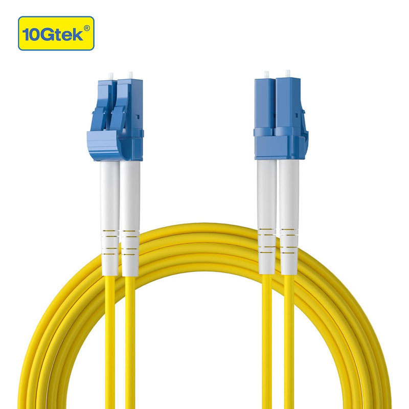 10Gtek Fiber Patch Cable - LC to LC OS2 10Gb/Gigabit Singlemode Jumper Duplex 9/125 LSZH Fiber Optic Cord for SMF SFP Transceiver, Yellow, 12-Meter(39.4-ft) 12m 1