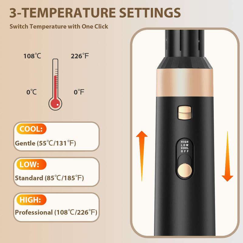 Sendowtek Hot Air Hair Styler Brush 950W for Women 6 in 1 | Multi Tool Hairdryer 3 Level Heat Comb for Rotating Straightening Volumize, Auto Hot-air Curler Daily Hair Styling