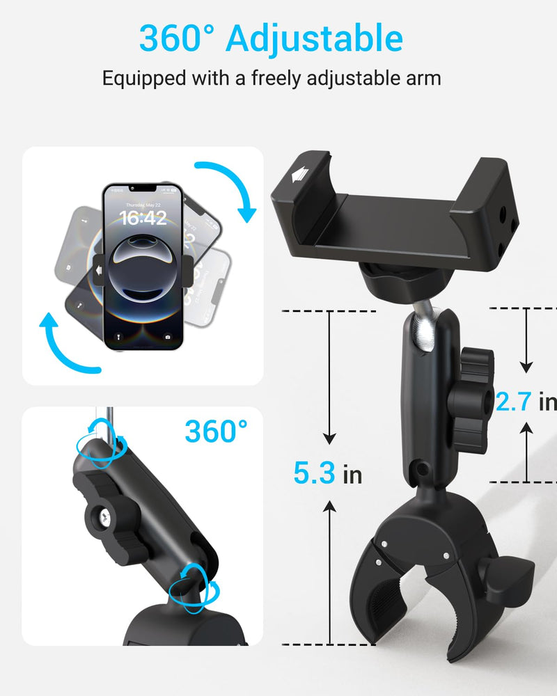 Trumpet Lyre Phone Music Holder – Adjustable Cornet Smartphone Mount, Marching Band Sheet Music Clip for iPhone 16 Pro Max, Galaxy, All 4-7" Smartphone