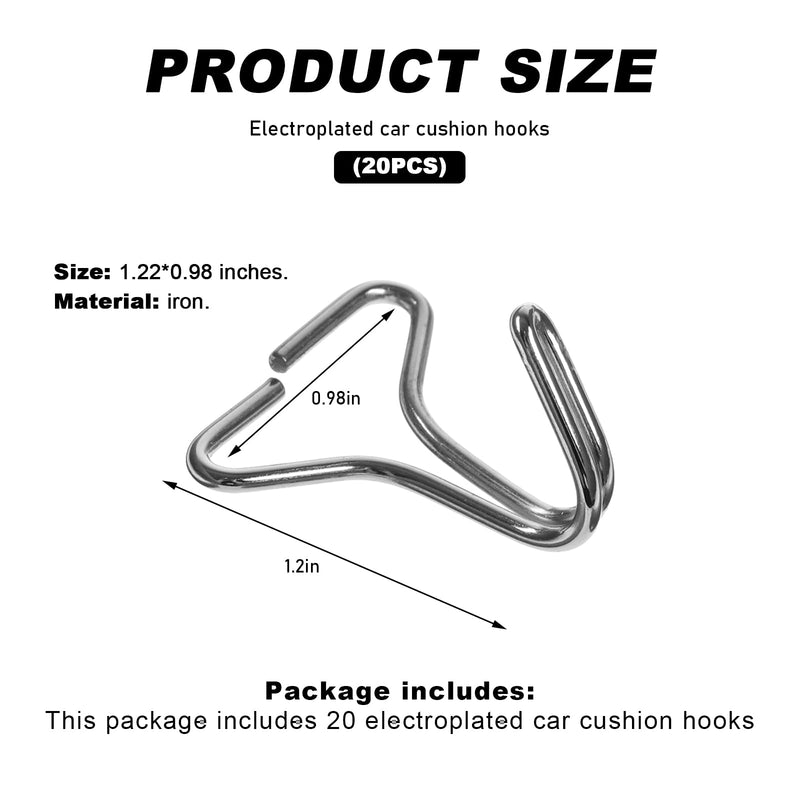 20 PCS Car Seat Cover Hooks, Fixing Hanger Fastener Locking Clip for Car Headrest Cover, Fixing Hook for Vehicle Seat Cushion Mat Installation Replacements, Car Accessories 20 PCS