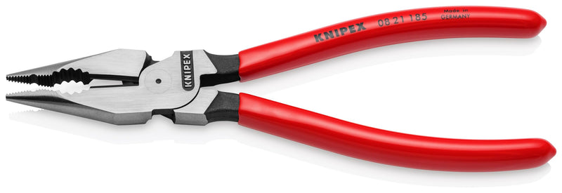 KNIPEX Tools 08 21 185 Needle-Nose Combination Pliers, 7-1/4" | bike-hand-tools Plastic Dipped Handles