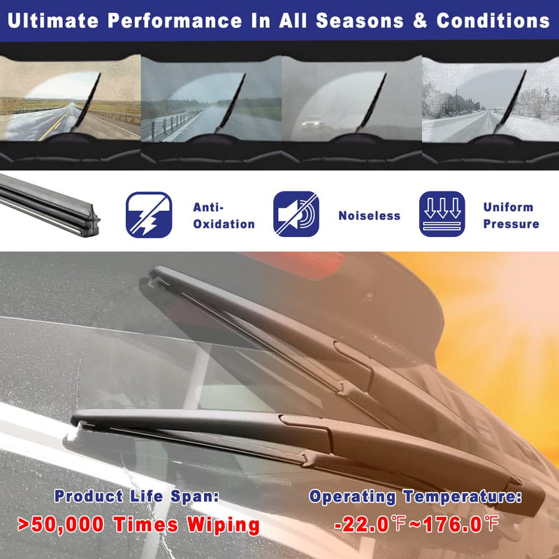 Rear Windshield Wiper Arm Blade Assembly Kit Compatible with 2018-2021 Ford Expedition, 2018-2020 Lincoln Navigator Rear Window Wiper, Replacement JL1Z17526A, JL1Z17528A, JL1Z17C526A