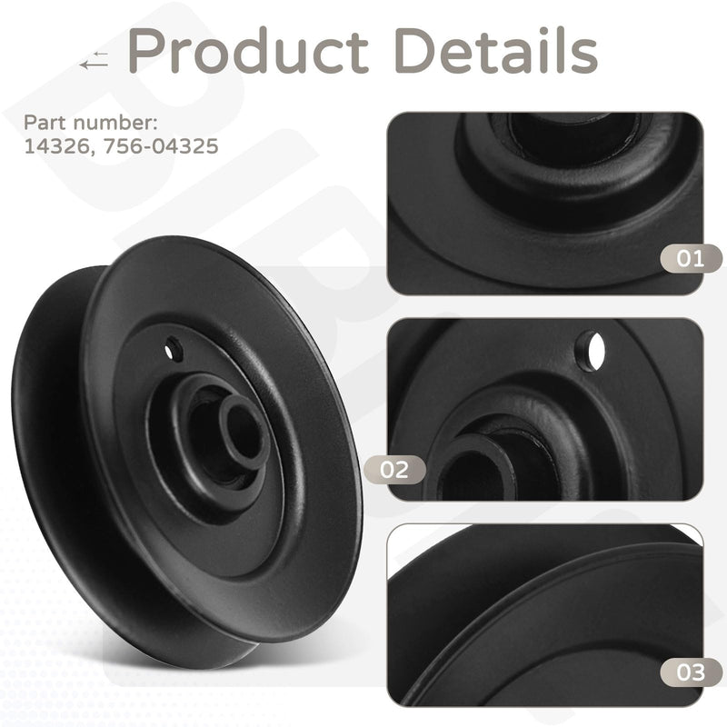 2 Pack 14326 Rotary V-Idler Pulley for MTD Troy-Bilt Cub Cadet 13RX91AT056 Replaces 756-04325