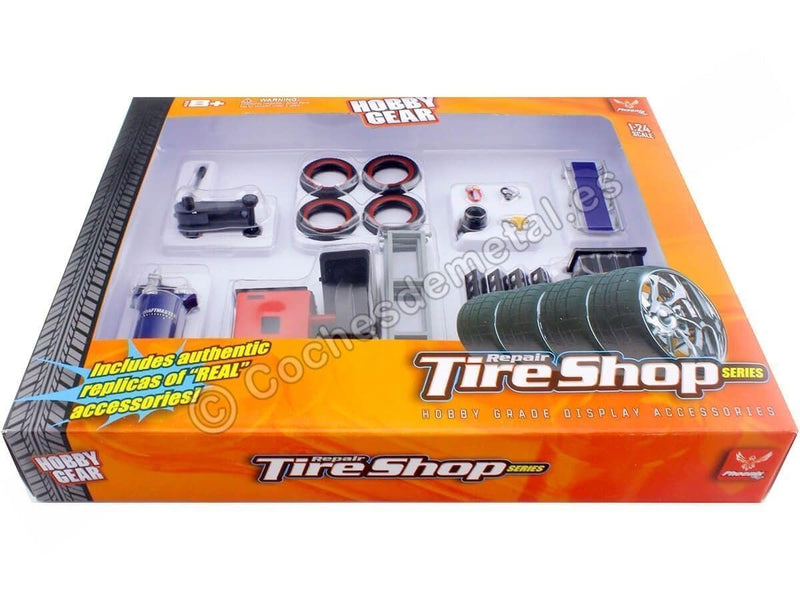 Repair Tire Shop Accessories Tool Set for 1/24 Scale Models by Phoenix Toys