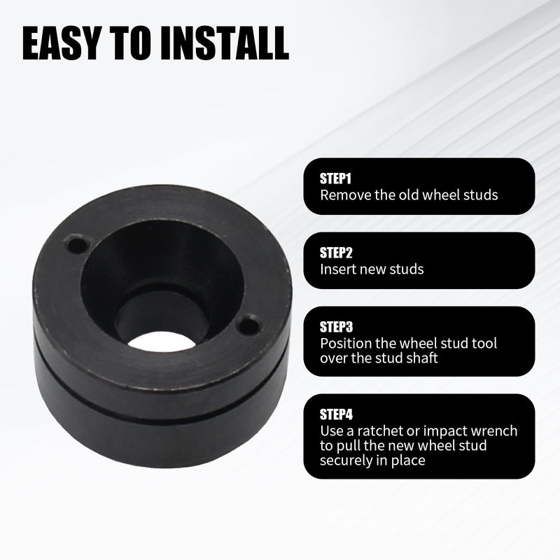 ijuicy Wheel Stud Installer, 22800 Wheel Stud Installer Tool, Tire Stud Tool, Suitable for Most Automotive Wheels and Light-Duty Truck Wheel Stud (Black)