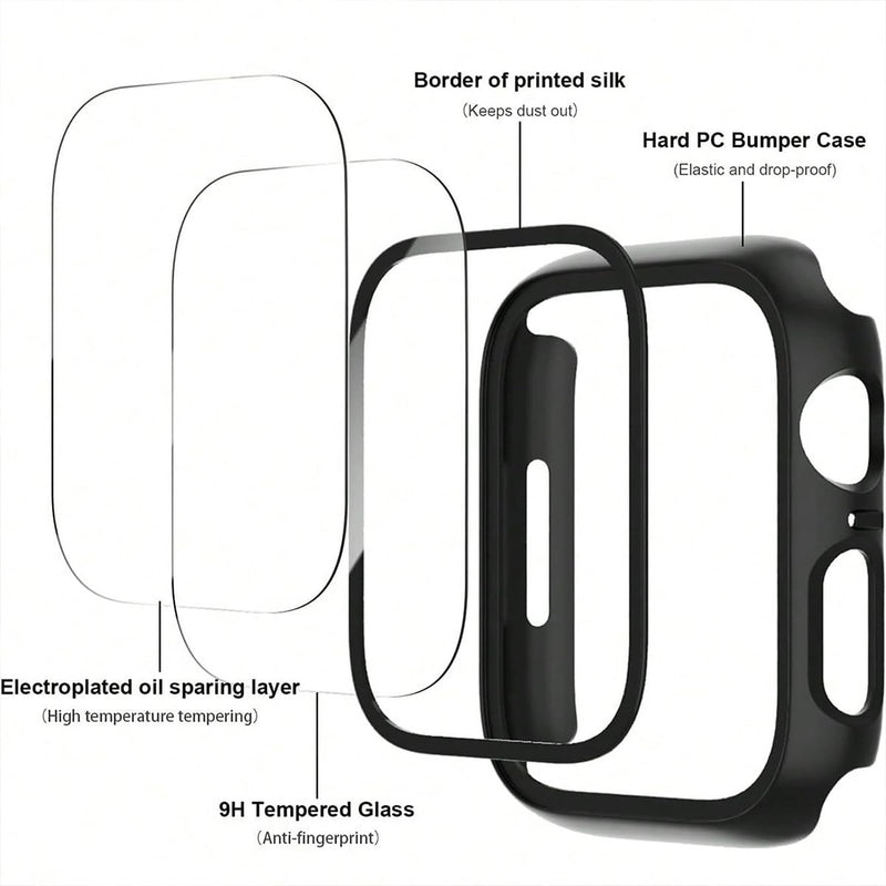 6 Pack Case with Tempered Glass Screen Protector for Apple Watch SE 3/SE 2/SE/6/5/4 44mm, Ultra-Thin Scratch Resistant Full Protective Hard PC Bumper Cover for iWatch 44mm Accessories(40mm) 40mm