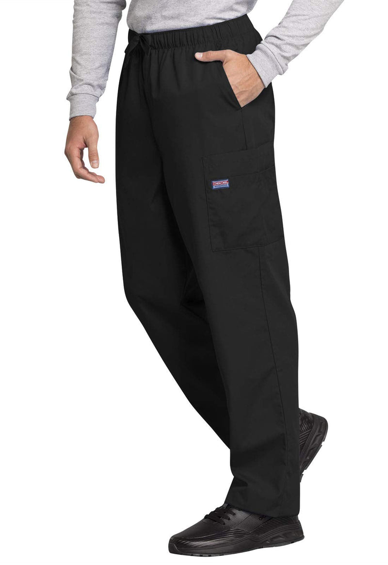 Cherokee Scrub for Men Fly Front Cargo Pant with 7 Pocket, Durable, Fade Resistant Fabric - 4000 XX-Large Big Black