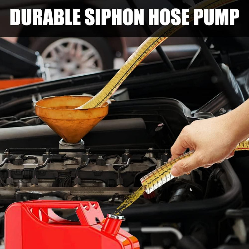 8.2FT 5/8" Heavy Duty Siphon Hose - Gerguirry Self-Priming Jiggler Pump for Boats, ATVs & Tractors Copper Nipple w/Metal Buckle, Fuel Transfer Tube for Gasoline Fuel Gas 1*8.2FT*5/8"ID